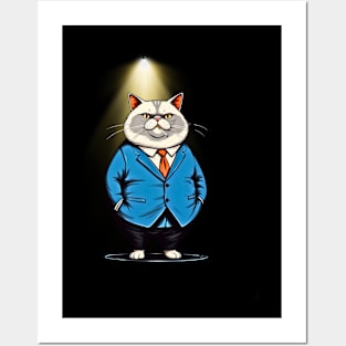 Fat Cat Smoking Cigarette Posters and Art